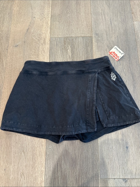 Free People Pants - Free People Black Active Skort with Subtle Logo Detail